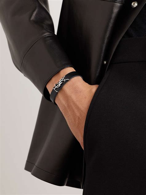 mens ysl bracelet|saint laurent leather bracelet.